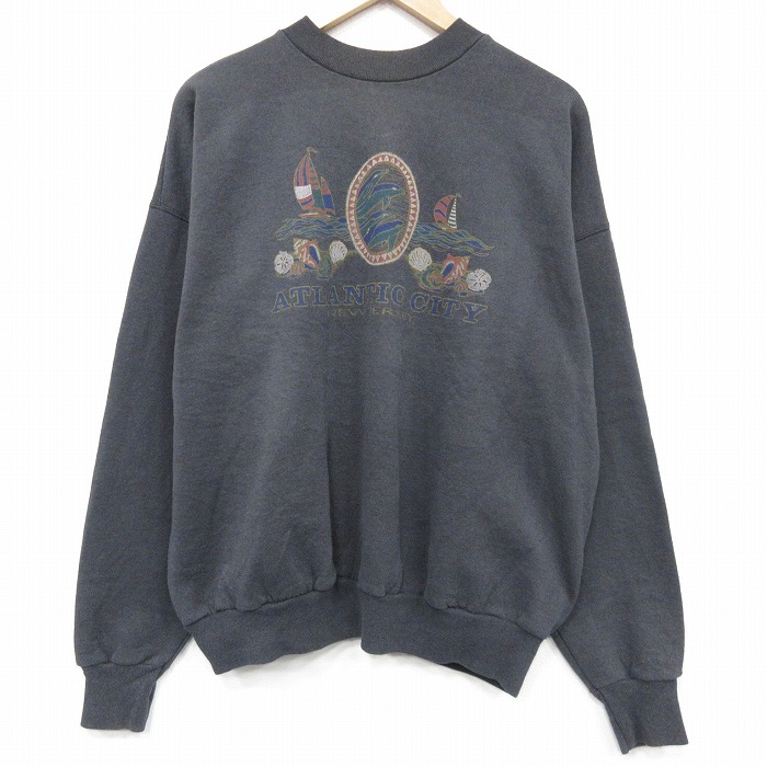 アトランティックシティ 90s 長袖スウェット ブラック XL | 古着
