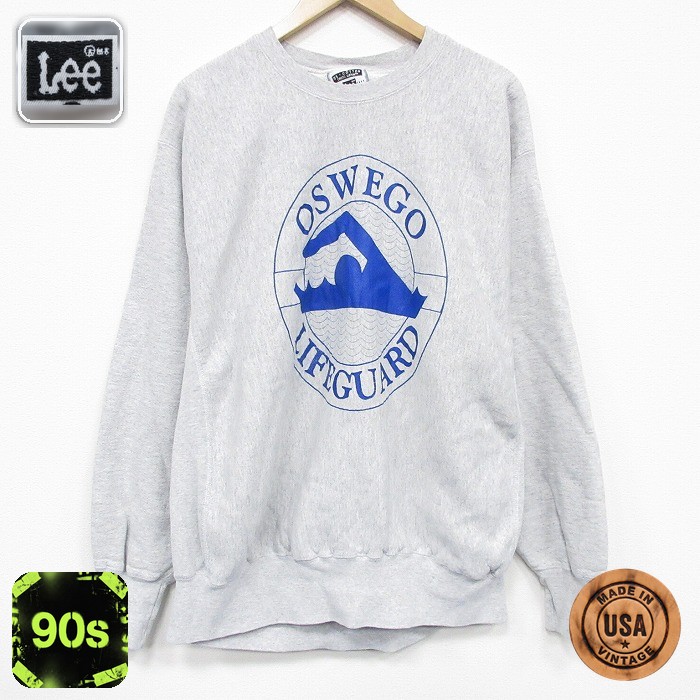 【50%OFF】リー 90s 長袖スウェット OSWEGO グレー XL | 古着