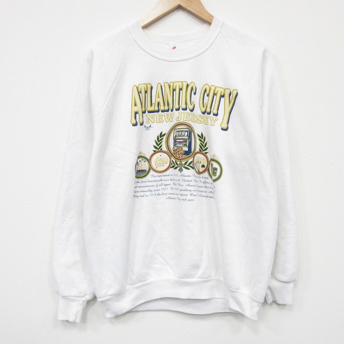ジャージーズ 80s 長袖スウェット アトランティックシティ ホワイト L | 古着