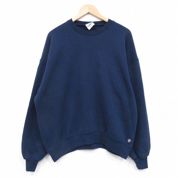 ジャージーズ 90s 長袖スウェット ワンポイントロゴ ネイビー XL | 古着