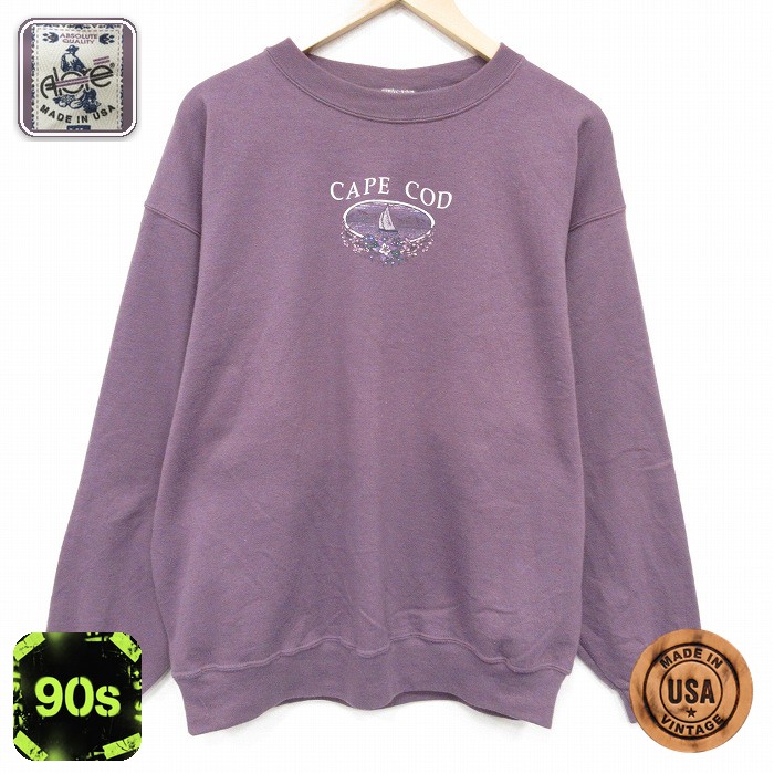 ケープコッド 90s 長袖スウェット パープル XL | 古着