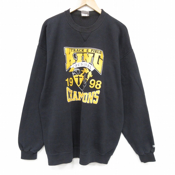 90s 長袖スウェット 騎士 ブラック XL | 古着