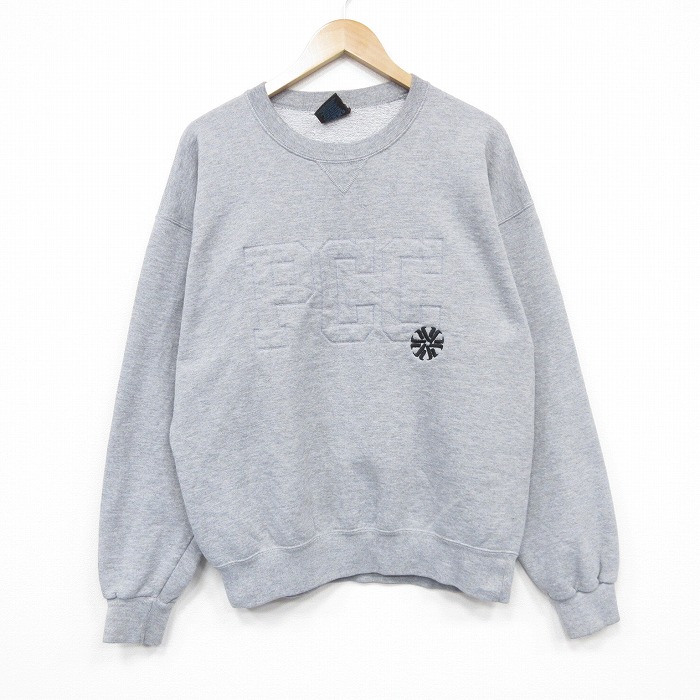 90s 長袖スウェット PCC刺繍 グレー L | 古着