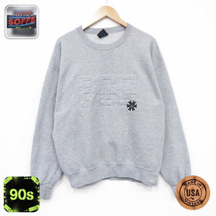 【50%OFF】90s 長袖スウェット PCC刺繍 グレー L | 古着