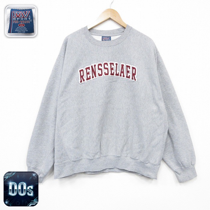 【50%OFF】MVスポーツ 00s 長袖スウェット RENSSELAER グレー XL | 古着