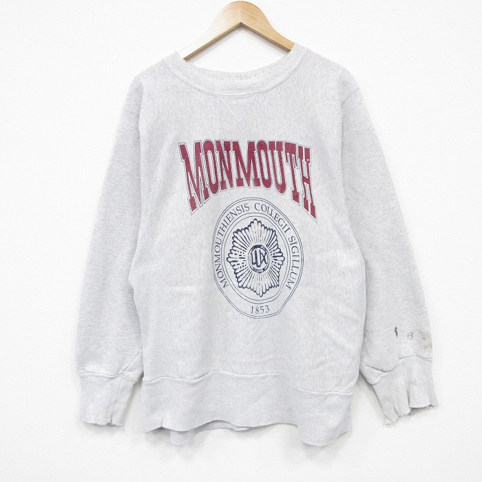 MONMOUTH 90s 長袖スウェット カレッジ グレー L | 古着