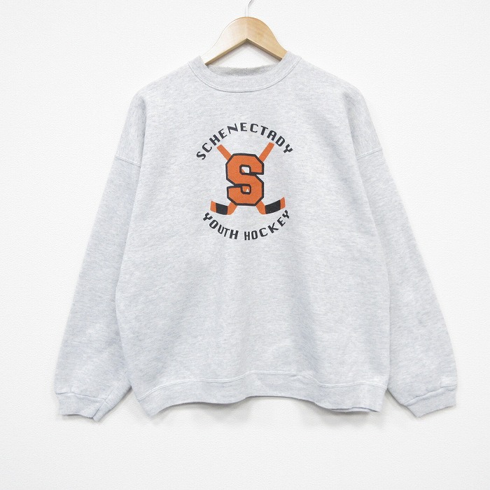 ヘインズ 90s 長袖スウェット ユースホッケー グレー XL | 古着