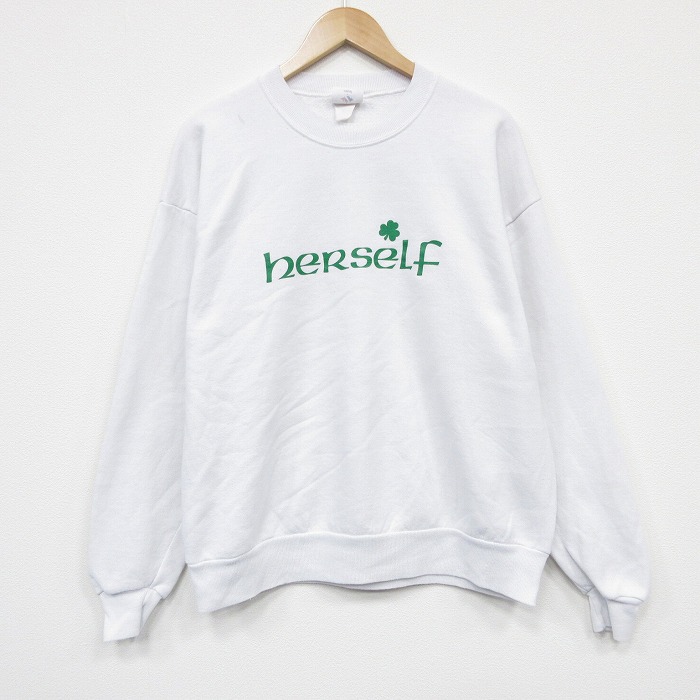 L★古着 ジャージーズ 長袖 スウェット メンズ 00年代 00s nerself クルーネック 白 25dec18