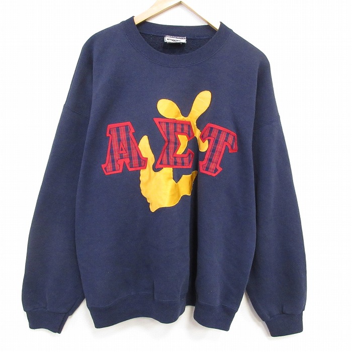 リー 90s 長袖スウェット ギリシャ文字 ネイビー XL | 古着