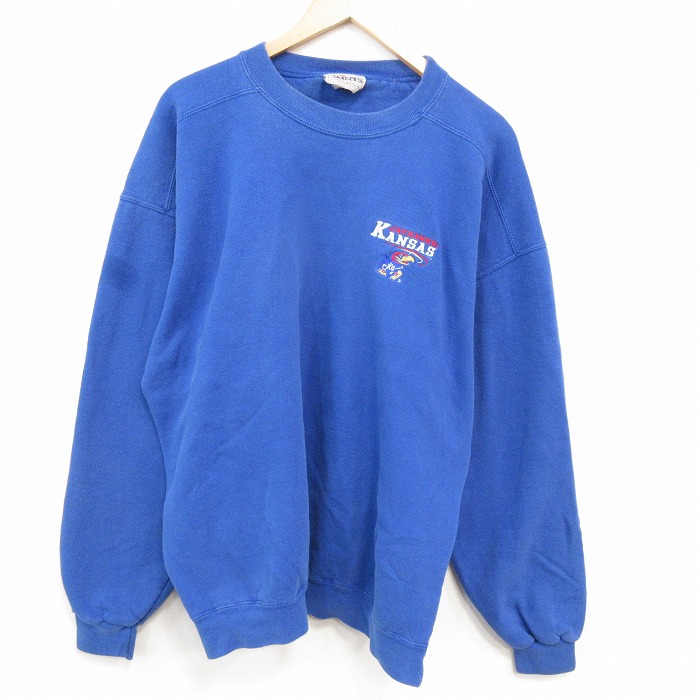 00s 長袖スウェット カンザスジェイホークス ブルー XL | 古着