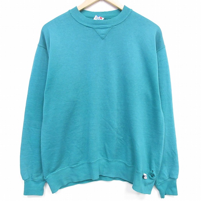 ラッセル 90s 長袖スウェット ライトグリーン M | 古着
