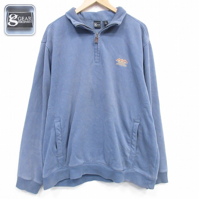【50%OFF】長袖ハーフジップスウェット デザートマウンテン ライトブルー XL | 古着
