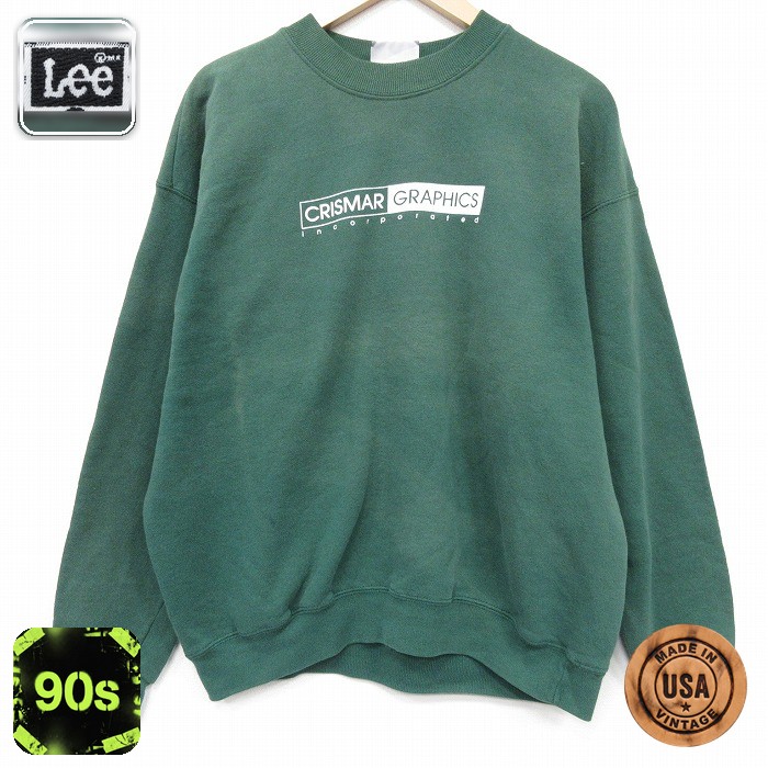 リー 90s 長袖スウェット CRISMAR ライトグリーン XL | 古着