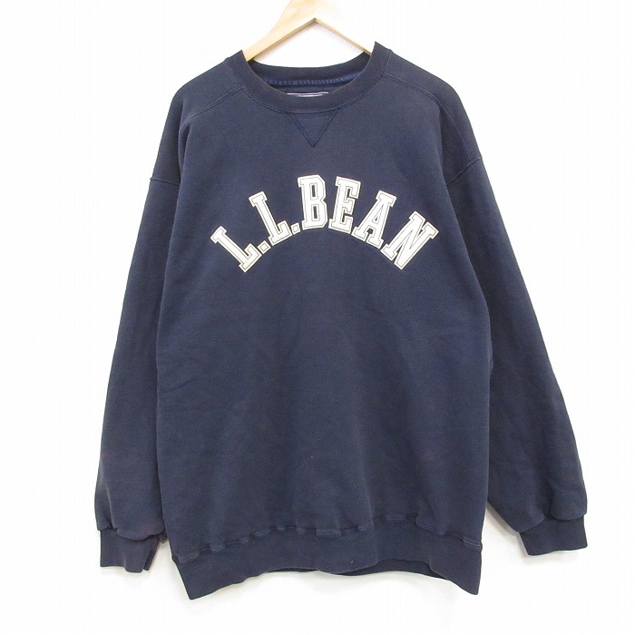 エルエルビーン 00s 長袖スウェット ビッグロゴ ネイビー XL | 古着