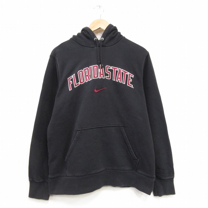 L★古着 ナイキ NIKE 長袖 スウェット パーカー メンズ フロリダ 黒 25dec19