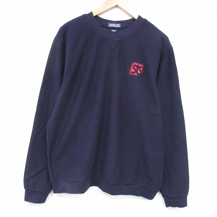 XL★古着 ランズエンド 長袖 スウェット メンズ 00年代 00s sts クルーネック 紺 25dec19