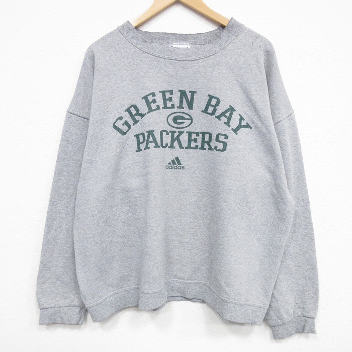 アディダス 90s 長袖スウェット NFL グリーンベイペッカーズ グレー XL | 古着