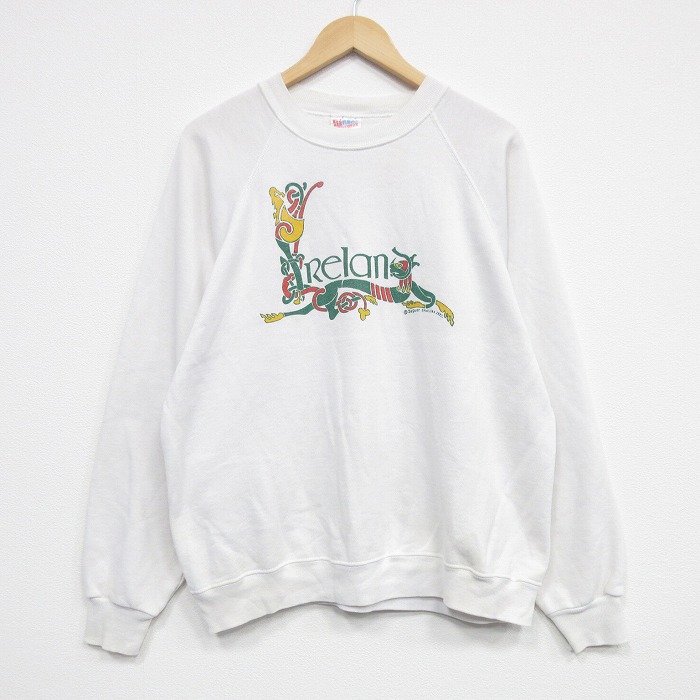 ヘインズ 90s 長袖スウェット アイルランド ホワイト L | 古着