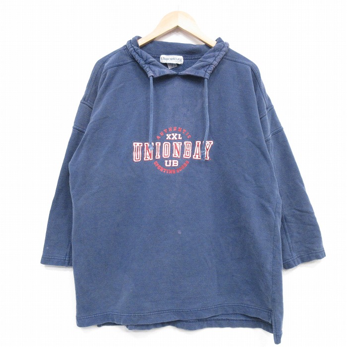 ユニオンベイ 00s 長袖スウェット ビッグロゴ ネイビー XL | 古着