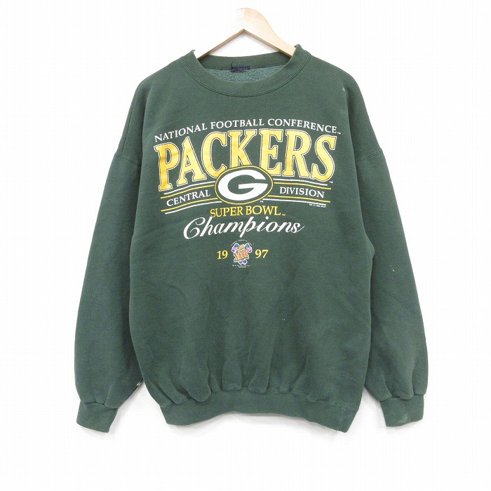 【50%OFF】90s 長袖スウェット グリーンベイペッカーズ グリーン XL | 古着
