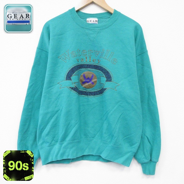 【50%OFF】90s 長袖スウェット Waterville ブルー L | 古着