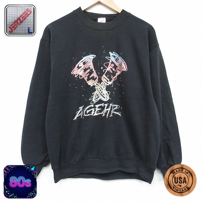 【50%OFF】ジャージーズ 80s 長袖スウェット AGEHR ブラック M | 古着