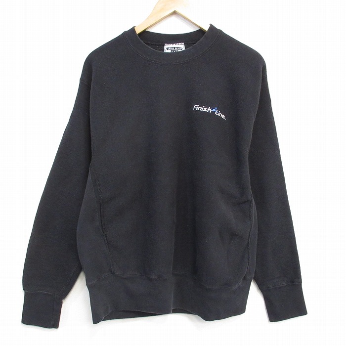 【20%OFF】XL★古着 リー Lee 長袖 スウェット メンズ 90年代 90s Finish Line クルーネック USA製 黒 25dec24