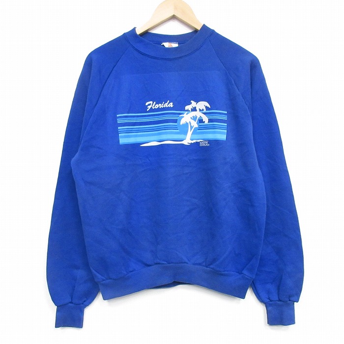 80s ラグランスウェット フロリダ ブルー M | 古着