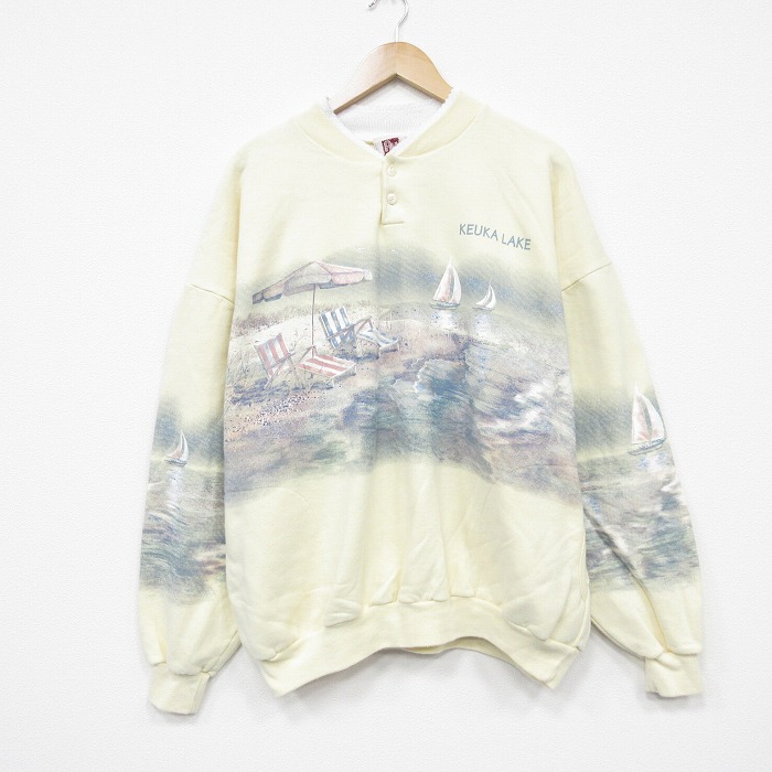 ART UNLIMITED 90s 長袖スウェット ヨット イエロー XL | 古着