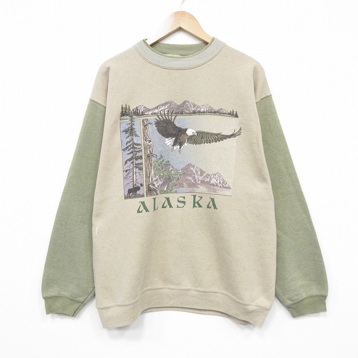 90s 長袖スウェット アラスカ ベージュ L | 古着