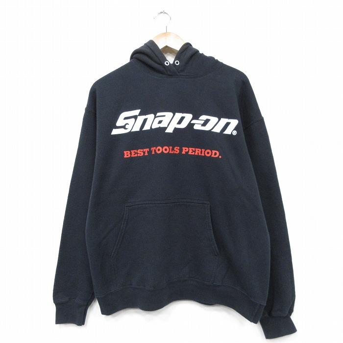 XL★古着 長袖 スウェット パーカー メンズ 00年代 00s スナップオン 黒 25dec25