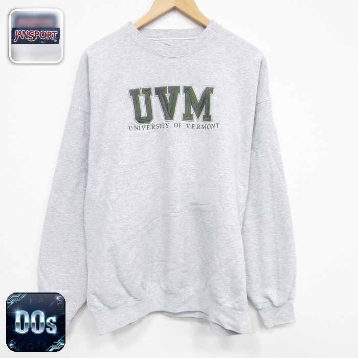 【50%OFF】ジャンスポーツ 00s 長袖スウェット UVM刺繍 グレー XL | 古着