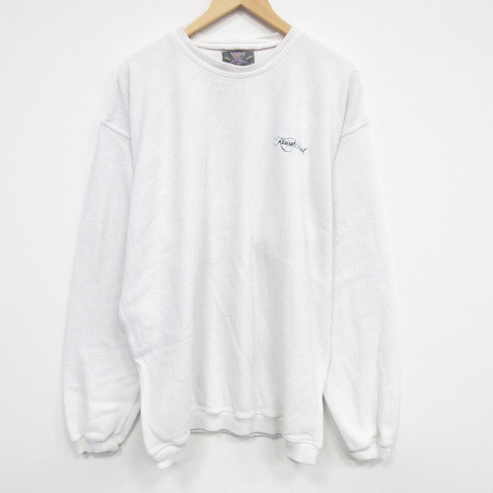 XL★古着 長袖 スウェット メンズ 90年代 90s クルーネック USA製 白 25dec25