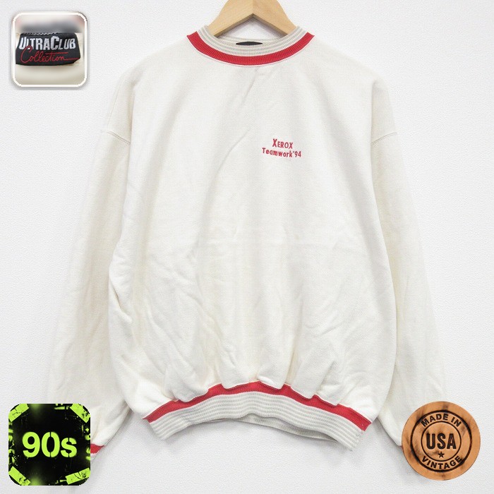 【50%OFF】90s 長袖スウェット XEROX ベージュ XL | 古着