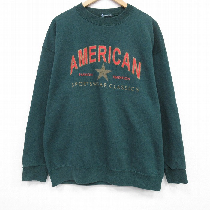 00s 長袖スウェット アメリカン グリーン XL | 古着