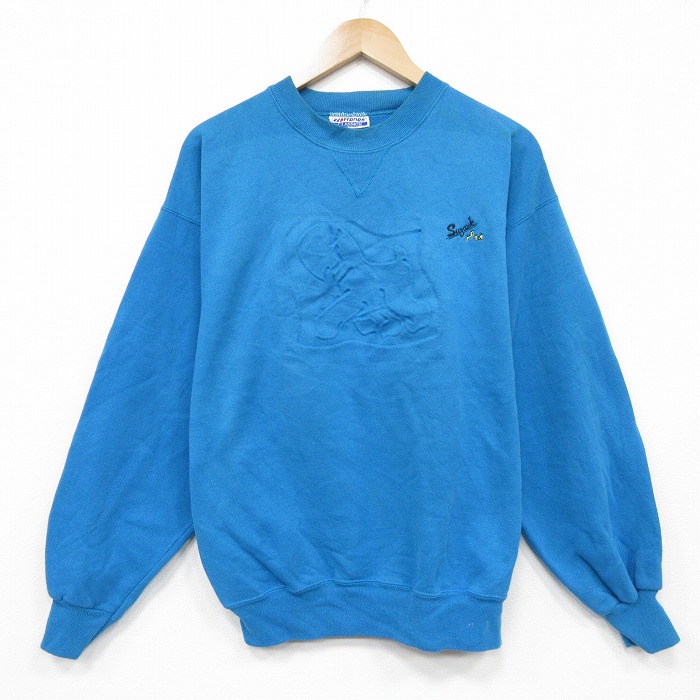 ヘインズ 90s 長袖スウェット 犬 ライトブルー L | 古着