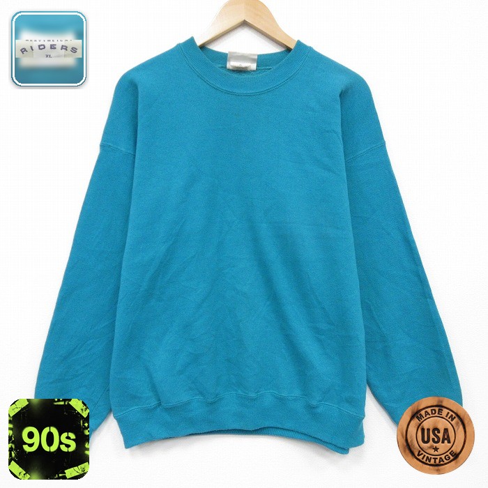90s 長袖スウェット ブルー XL | 古着