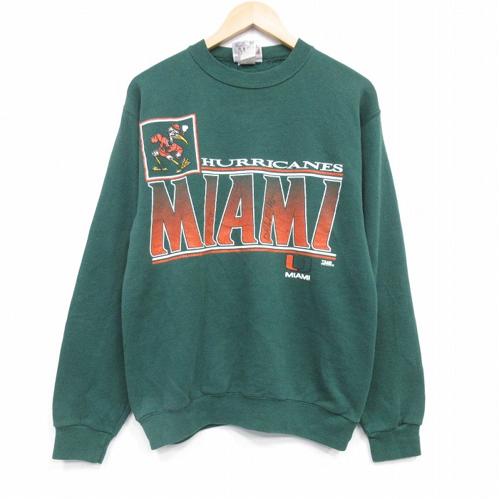 マイアミハリケーンズ 90s 長袖スウェット グリーン M | 古着