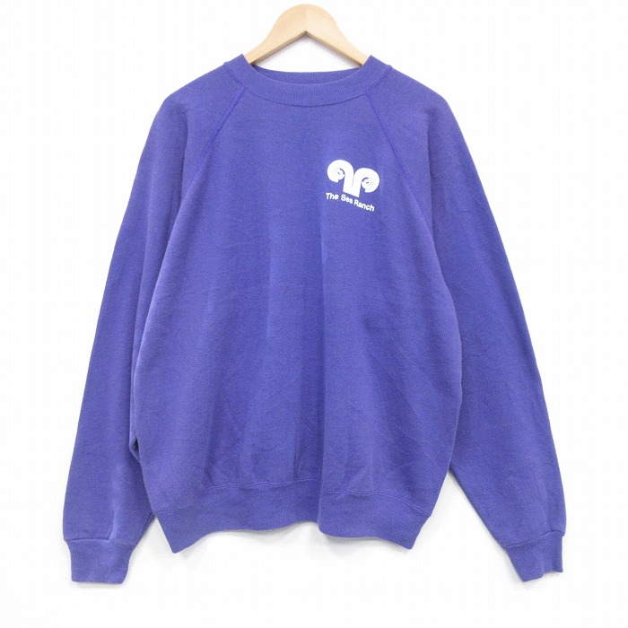 ヘインズ 80s 長袖スウェット The Sea Ranch パープル XL | 古着