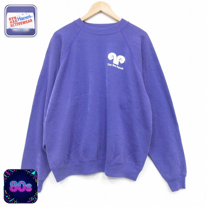 【50%OFF】ヘインズ 80s 長袖スウェット The Sea Ranch パープル XL | 古着