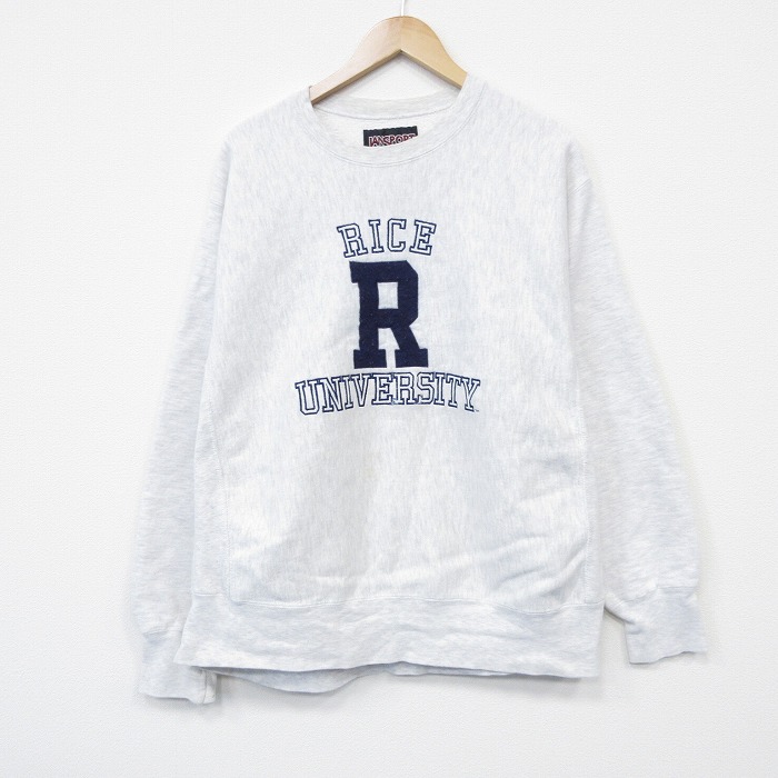 ジャンスポーツ 90s 長袖スウェット R刺繍 グレー XL | 古着