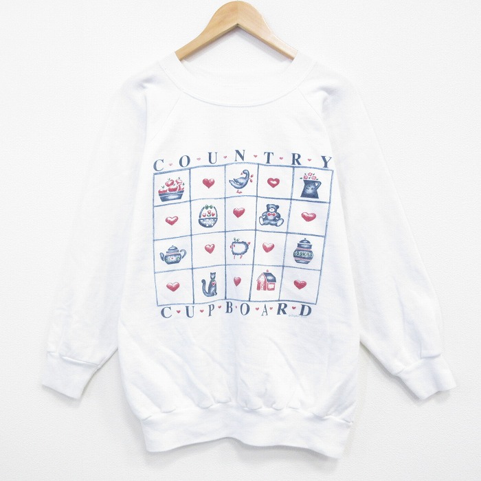 80s ラグランスウェット カントリー ホワイト XL | 古着