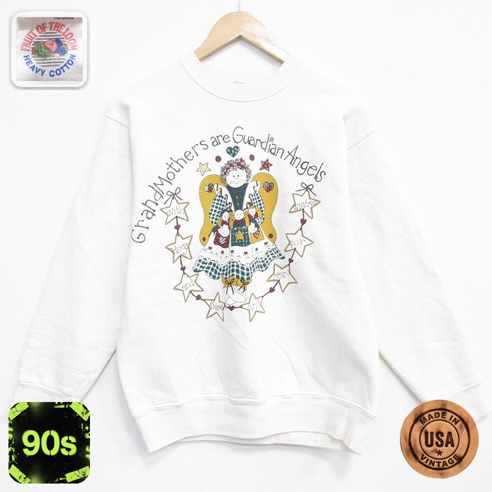 【50%OFF】フルーツオブザルーム 90s 長袖スウェット グランドマザー ベージュ M | 古着