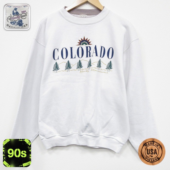 【50%OFF】90s 長袖スウェット コロラド ホワイト L | 古着