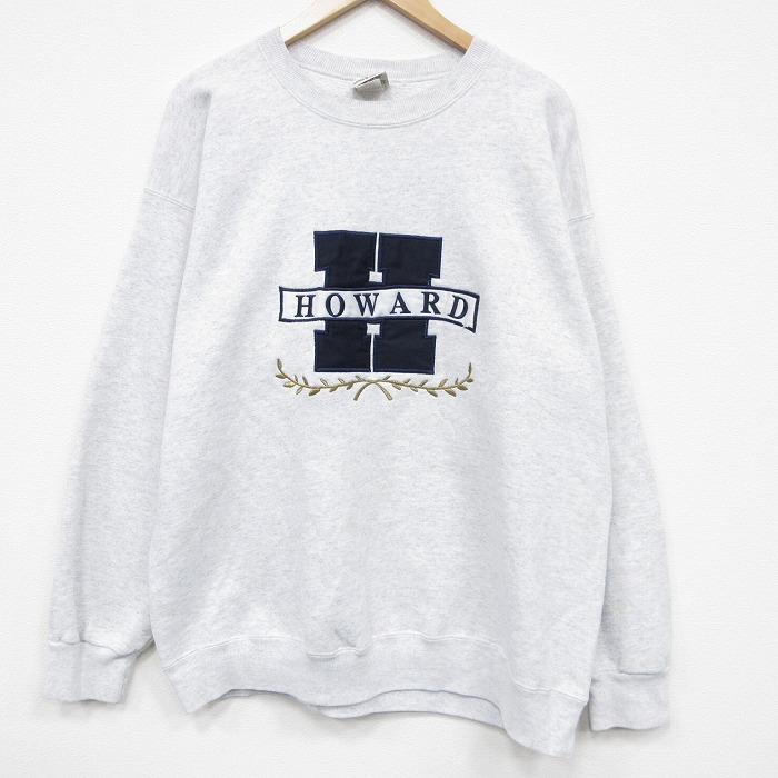 90s 長袖スウェット HOWARD刺繍 グレー XL | 古着