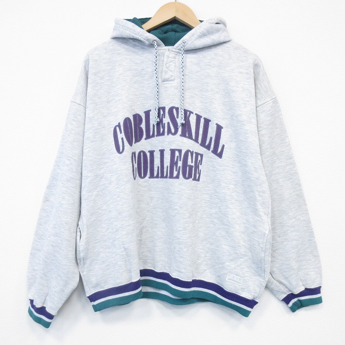 90s 長袖パーカー カレッジ グレー XL | 古着