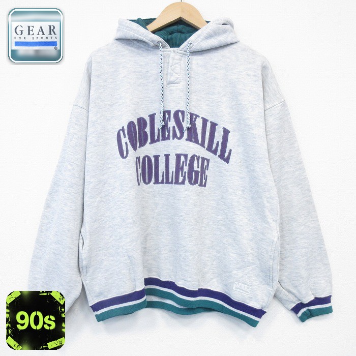 90s 長袖パーカー カレッジ グレー XL | 古着