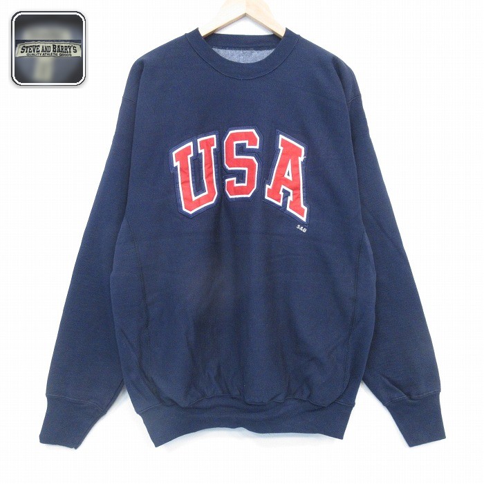 【50%OFF】長袖スウェット USAロゴ ネイビー XL | 古着