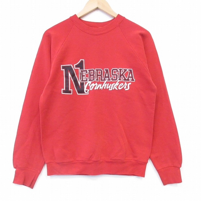 スクリーンスターズ 90s 長袖スウェット ネブラスカハスカーズ レッド S | 古着
