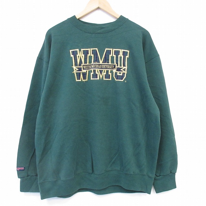 ジャンスポーツ 90s 長袖スウェット WMU刺繍 グリーン XL | 古着
